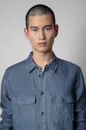 Chemise Serge Lin - Chemise en lin bleu Homme