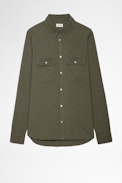 Chemise Stan - Chemise en coton kaki Homme