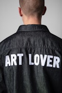 Stan Denim Shirt - Men's Art Lover black cotton-denim shirt. This product is GOTS certified and made with fibers from organic farming.