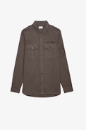 Camicia Serge - Camicia militare in serge di cotone bronzo uomo