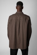 Camicia Serge - Camicia militare in serge di cotone bronzo uomo