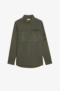 Camicia Serge Arrow - Camicia militare in serge di cotone kaki con frecce ricamate sulla manica uomo