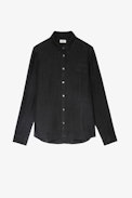 Camicia Stan - Camicia in lino grigio scuro - Uomo