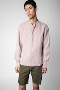 Camicia Stan - Camicia in lino malva - Uomo