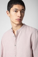 Camicia Stan - Camicia in lino malva - Uomo