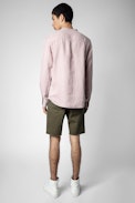 Camicia Stan - Camicia in lino malva - Uomo