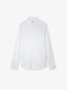 Camicia Sydney - Camicia unisex in cotone bianco decorata con ricamo "Art Is Truth" sul polsino destro.