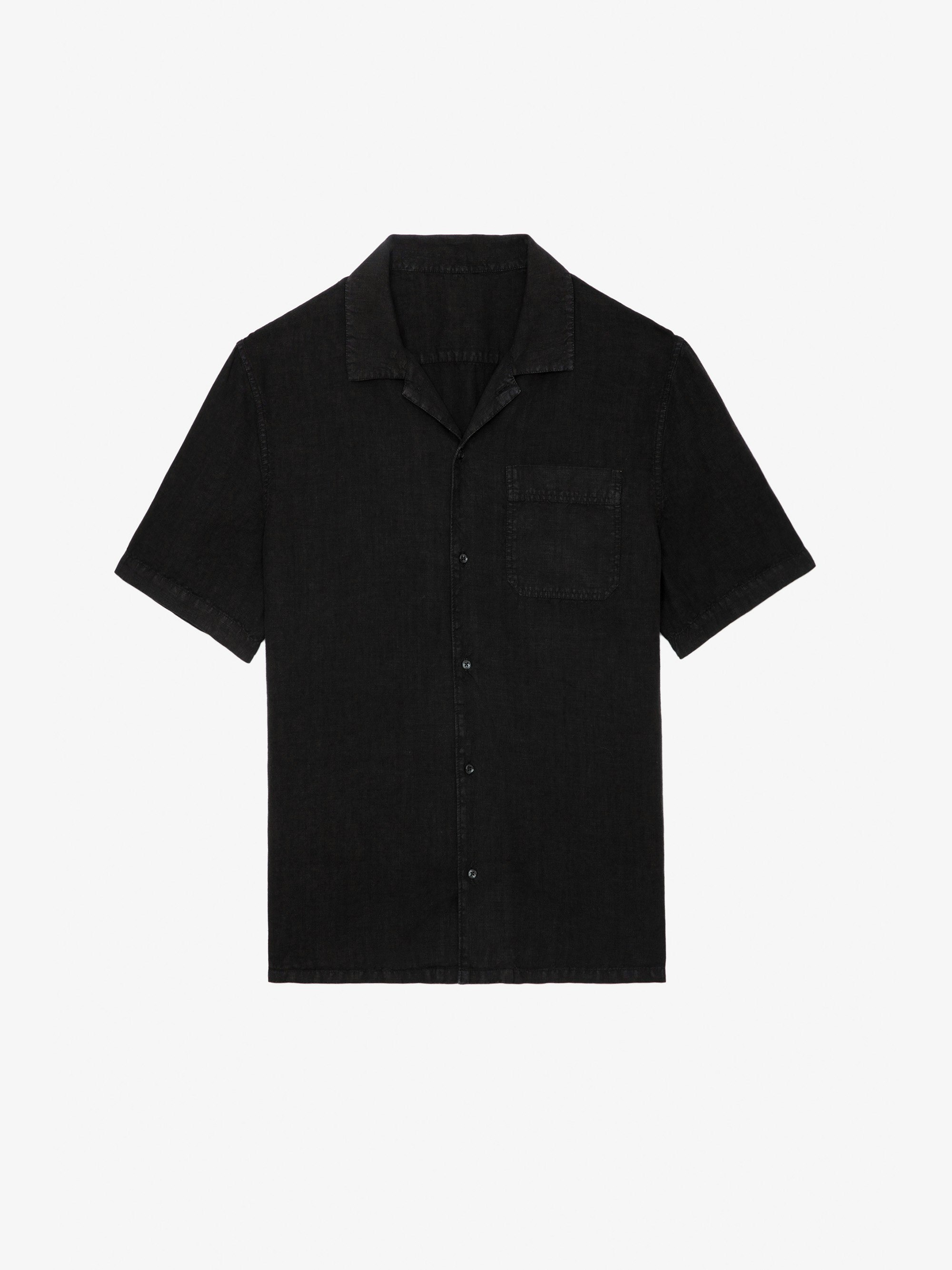 Stan Linen Band Collar Shirt shirt blue men | Zadig&Voltaire
