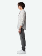 Thibault Shirt - Long-sleeved round neck cotton voile shirt with pocket.