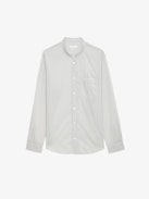 Thibault Shirt - Long-sleeved round neck cotton voile shirt with pocket.