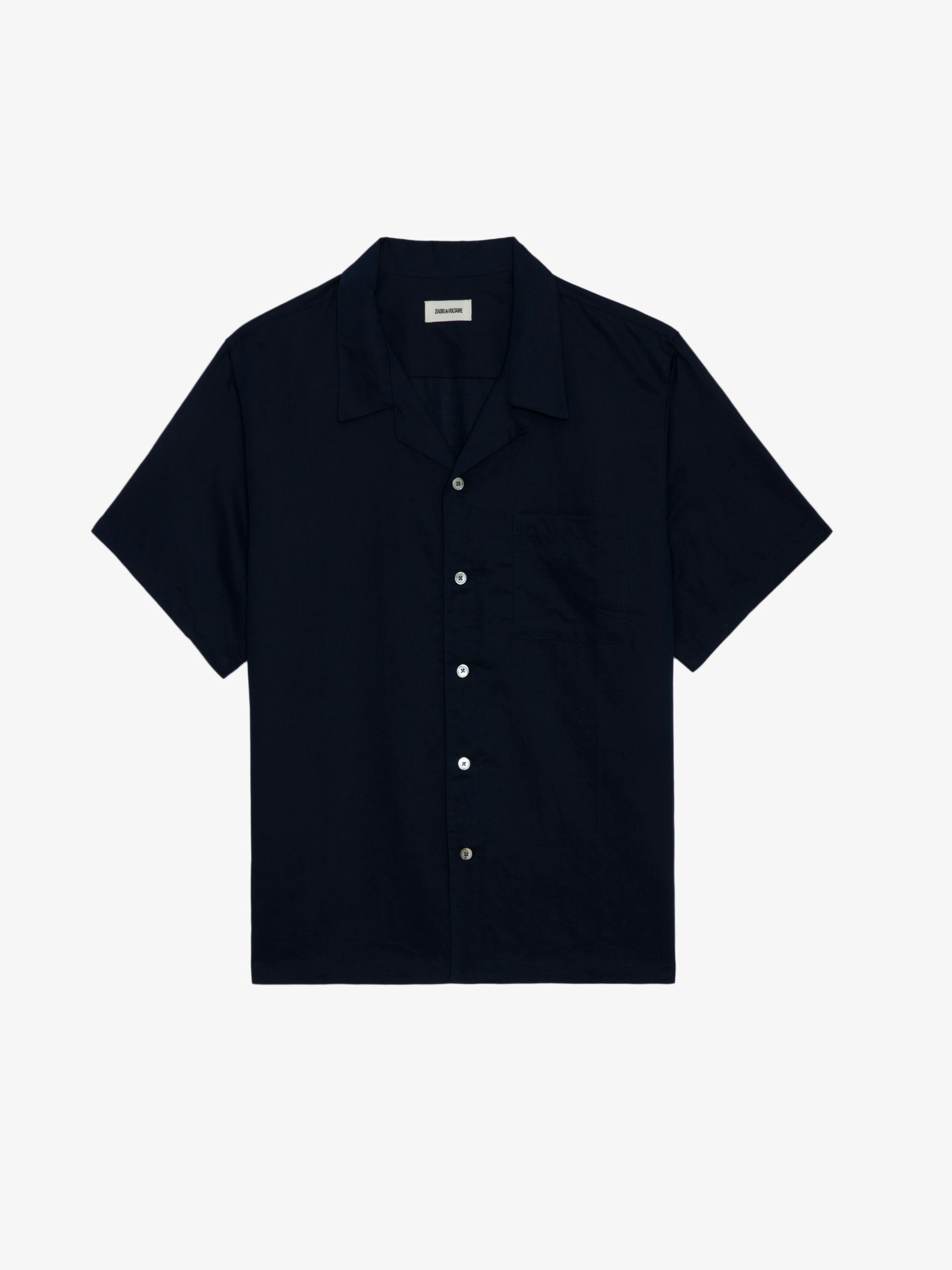 Slony Shirt - Casual linen/cotton shirt with wing embroidery, short sleeves and button fastening.