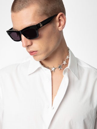 Camicia Sid - Camicia in voile di cotone aderente con ricamo ali, maniche lunghe e chiusura a bottoni.