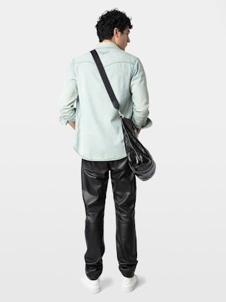 Saby Denim Shirt - Fitted western-style denim shirt with wing embroidery, long sleeves and button fastening.