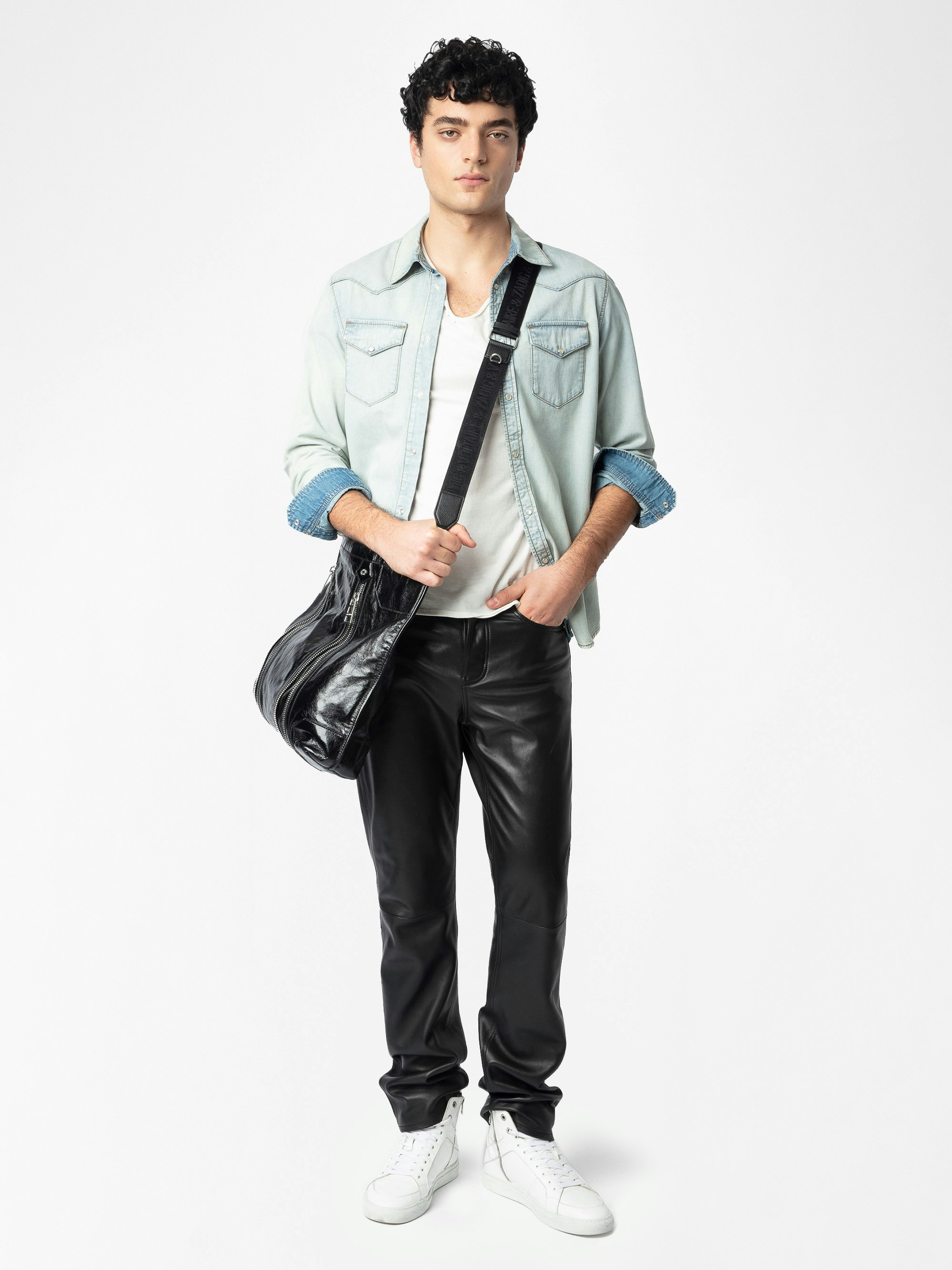 Saby Denim Shirt - Fitted western-style denim shirt with wing embroidery, long sleeves and button fastening.