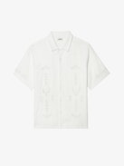 Sam Shirt - Regular fit cotton linen shirt with western-inspired embroidery, short sleeves and button fastening.