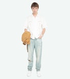Sam Shirt - Regular fit cotton linen shirt with western-inspired embroidery, short sleeves and button fastening.