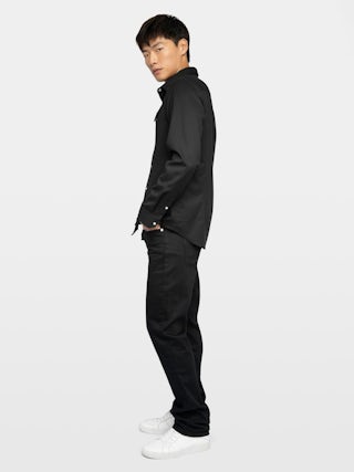 Saby Shirt - Denim shirt with flannel finish, flap pockets with wing embroidery, western-inspired details, studs, long sleeves and button fastening.