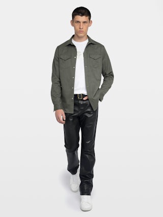 Saby Shirt - Lightweight shirt with flap pockets, featuring wing embroidery, western-inspired details, long sleeves and button closure.