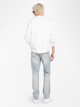 Sora Shirt - Light shirt with a tunic collar, discreetly puffed sleeves with button closure.