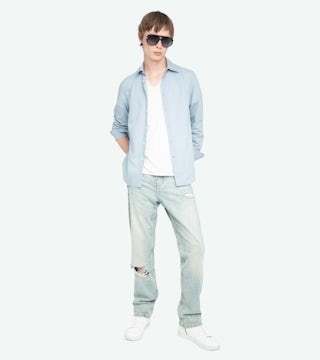 Sid Shirt - Cotton voile shirt with embroidered wings, long sleeves and button fastening.