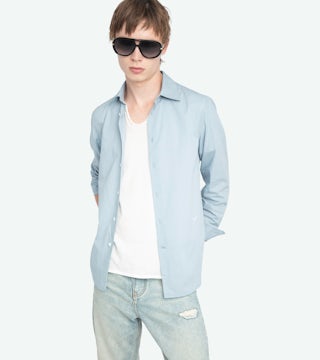 Sid Shirt - Cotton voile shirt with embroidered wings, long sleeves and button fastening.