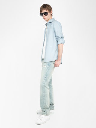 Sid Shirt - Cotton voile shirt with embroidered wings, long sleeves and button fastening.