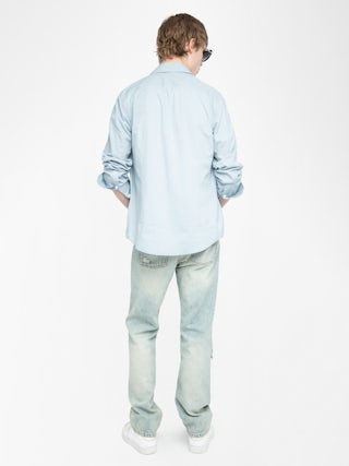 Sid Shirt - Cotton voile shirt with embroidered wings, long sleeves and button fastening.