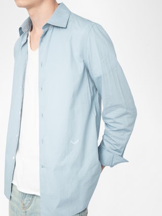 Sid Shirt - Cotton voile shirt with embroidered wings, long sleeves and button fastening.
