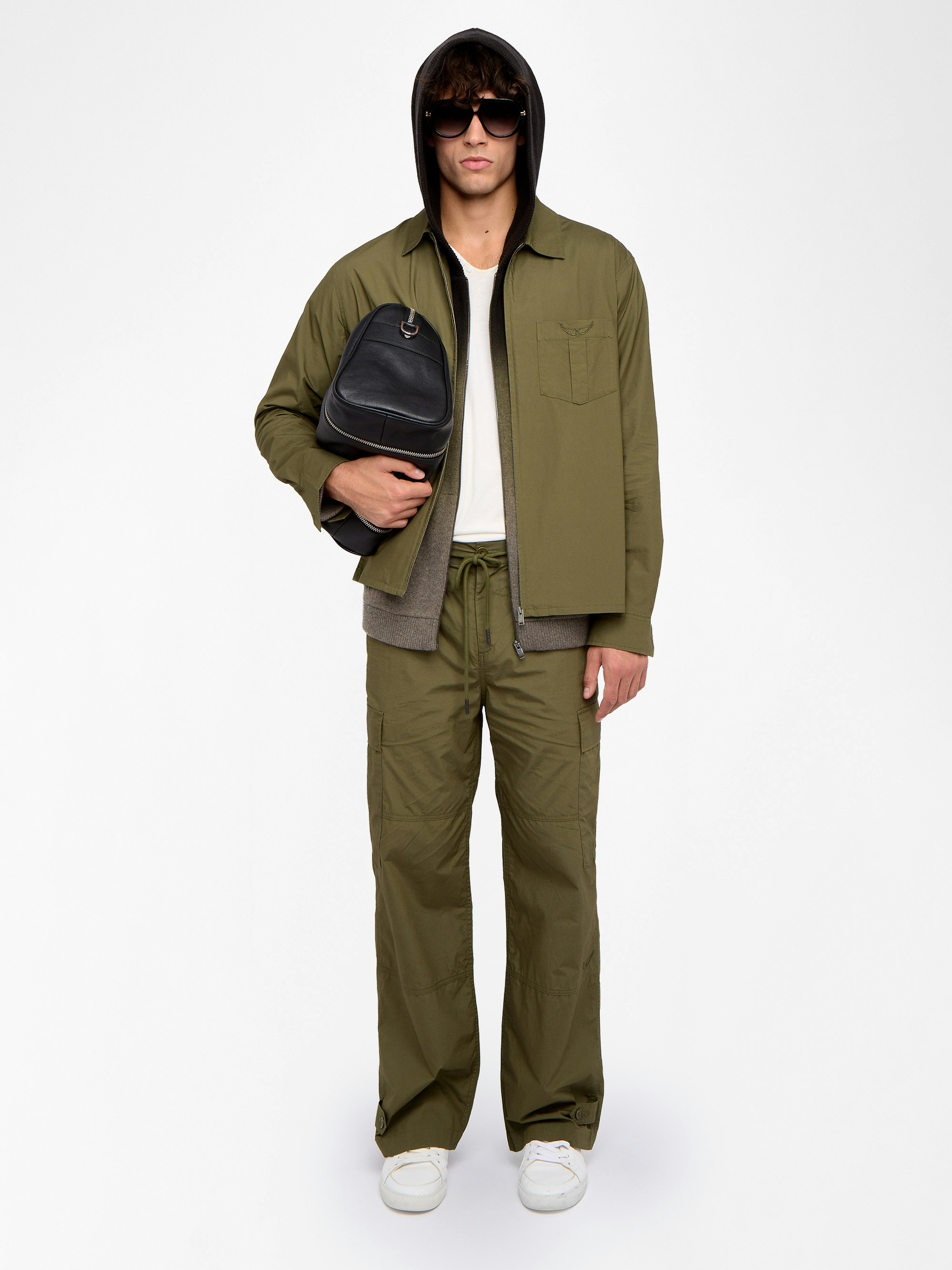 Shirt Suzy - Casual printed viscose shirt with zip closure, long sleeves, patch pocket with signature wings embroidery.