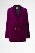 Americana de terciopelo Visko - Chaqueta de terciopelo rosa de mujer