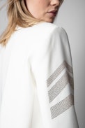 Viva Arrow Jacket - Women’s white jacket with arrow rhinestones