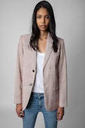 Vanille Blazer - Women’s pink checked jacket