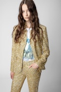 Very Sequins Jacket - Women’s structured jacket with gold sequins