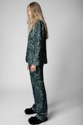 Very Sequins Jacket - Women's tailored jacket with all-over green sequins