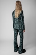 Very Sequins Jacket - Women's tailored jacket with all-over green sequins