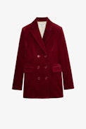 Giacca Voici in velluto - Giacca strutturata con bottoni in velluto rosso donna