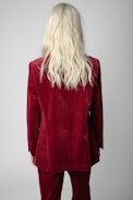Giacca Voici in velluto - Giacca strutturata con bottoni in velluto rosso donna