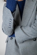 View Check Blazer - Women's blue patterned blazer.
