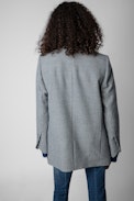 View Check Blazer - Women's blue patterned blazer.