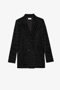Visko Velvet Jacket - Women’s black velvet jacket with crystal embellishment