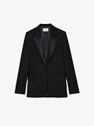Venus Blazer - Women’s slightly oversized black blazer with pockets