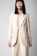 Blazer Violet - Giacca da tailleur in lino cipria - Donna