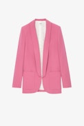 Verdun Blazer - Women's antique pink crepe tailored jacket