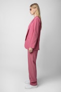 Verdun Blazer - Women's antique pink crepe tailored jacket