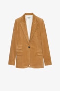 Venus Velvet Blazer - Women's ochre velvet blazer