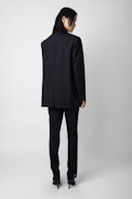 Vivi Blazer - Women’s oversized black wool blazer with shoulder pads