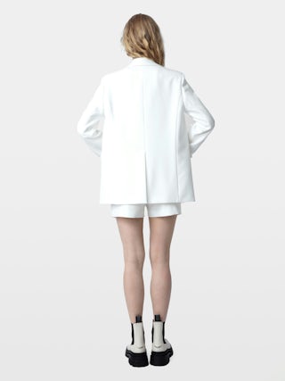 Date Blazer - Blazer jacket with round collar and rhinestone wings.