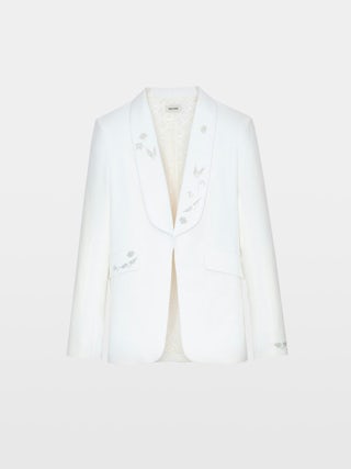 Date Blazer - Blazer jacket with round collar and rhinestone wings.