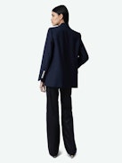 View Blazer - Women's navy blue double-breasted blazer.