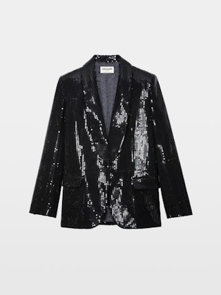 Blazer Vive - Sequin blazer with button fastening and flap pockets.